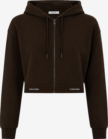 Veste de survêtement Calvin Klein en marron : devant