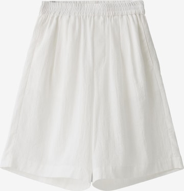 Largi Pantaloni de la Bershka pe alb: față