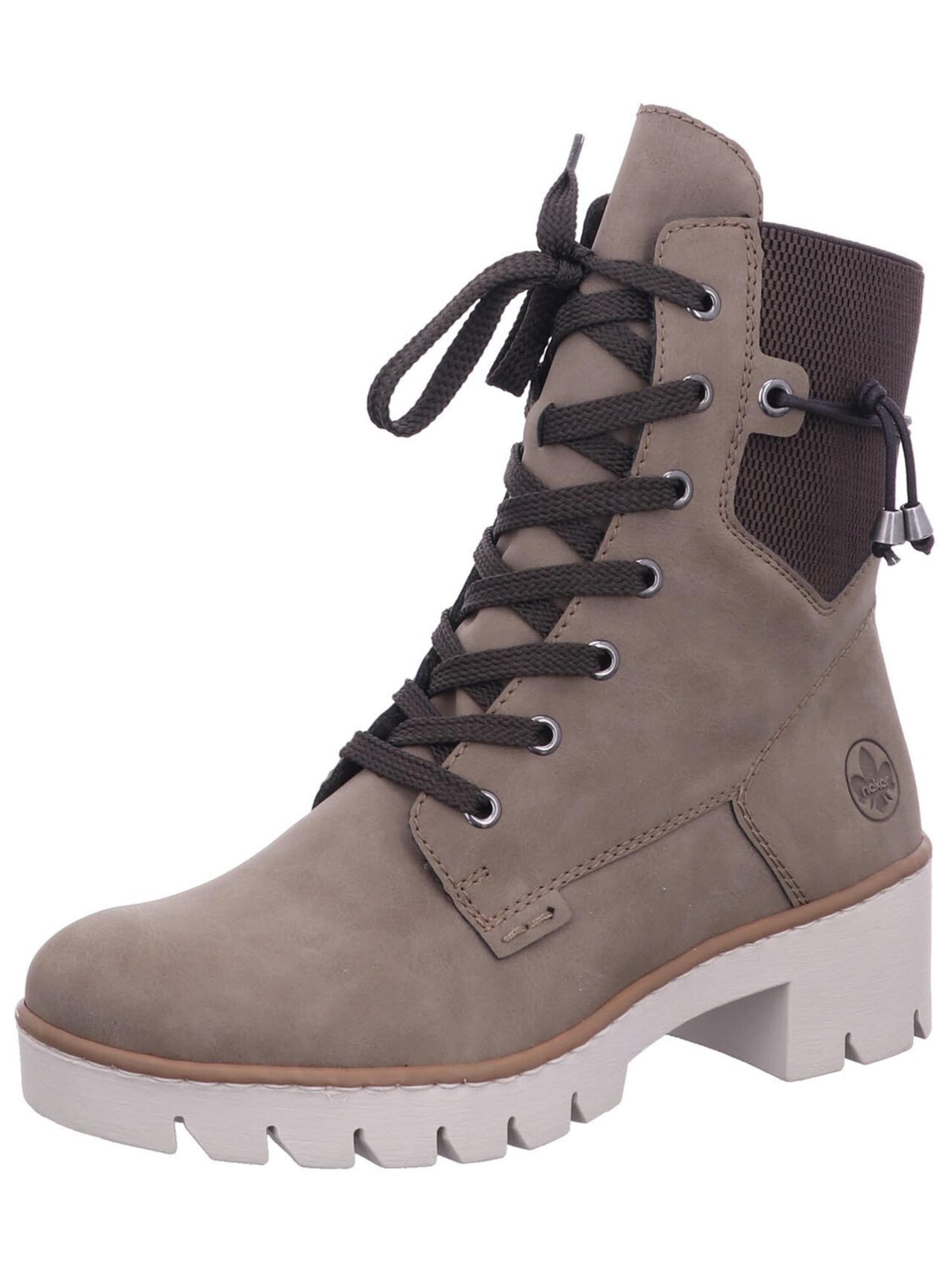 Rieker Laarzen 'Stiefeletten/Boot Damen X5720 64 Kunststoff (Synthetik) in beige' in Beige: voorkant