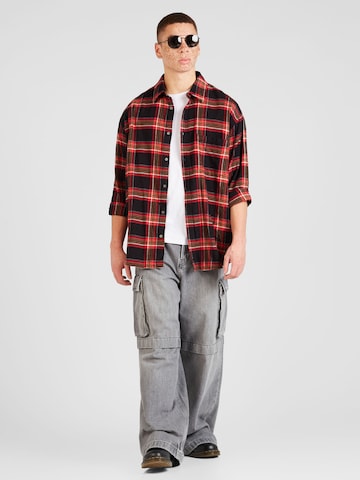 WEEKDAY Comfort fit Button Up Shirt in Red
