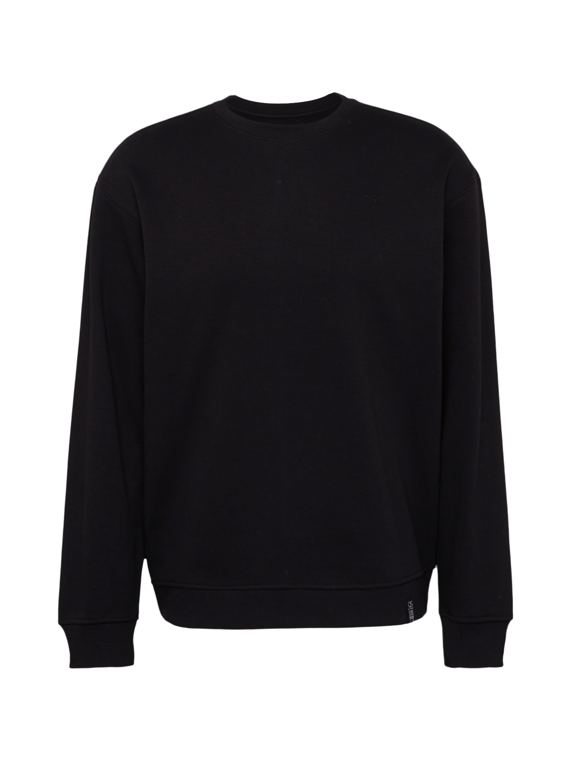 Sweat-shirt QS en noir : devant