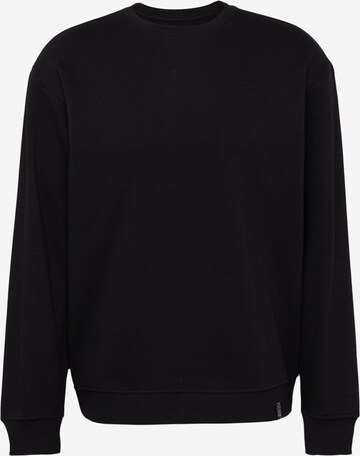 Sweat-shirt QS en noir : devant