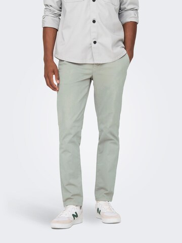 Only & Sons - Slimfit Calças chino 'Pete' em cinzento: frente