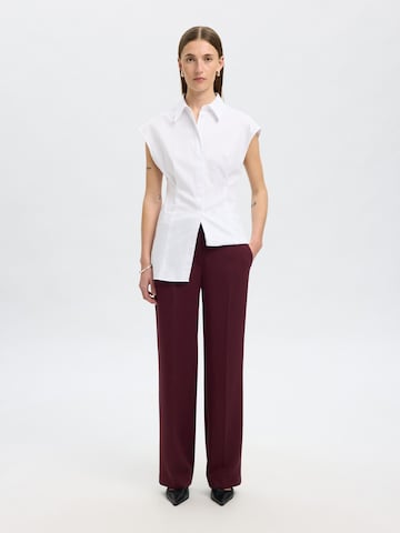 SELECTED Wide leg Pantalon 'SLFRita' in Rood