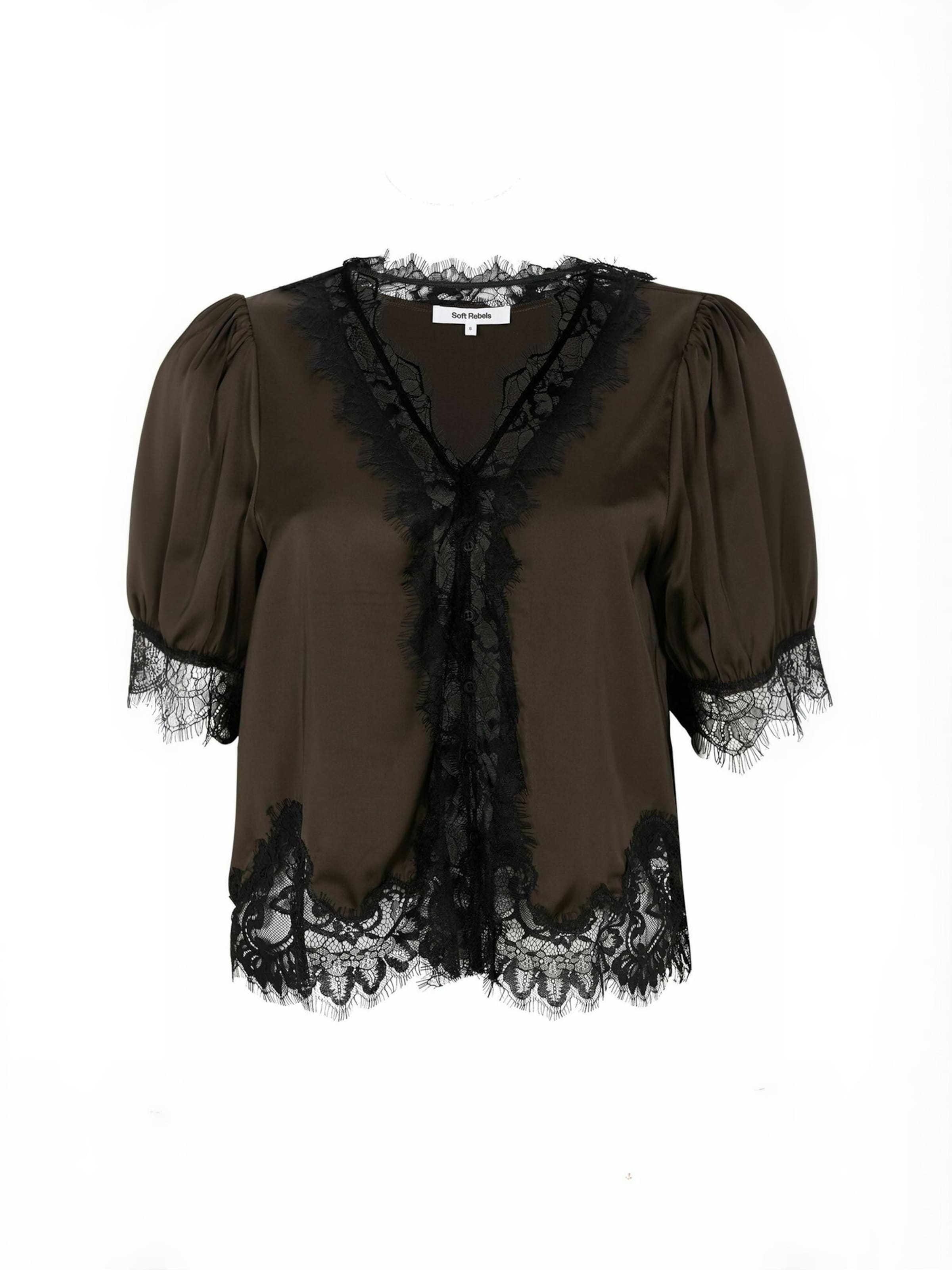 T-shirt ' SRJournee ' Soft Rebels en marron : devant