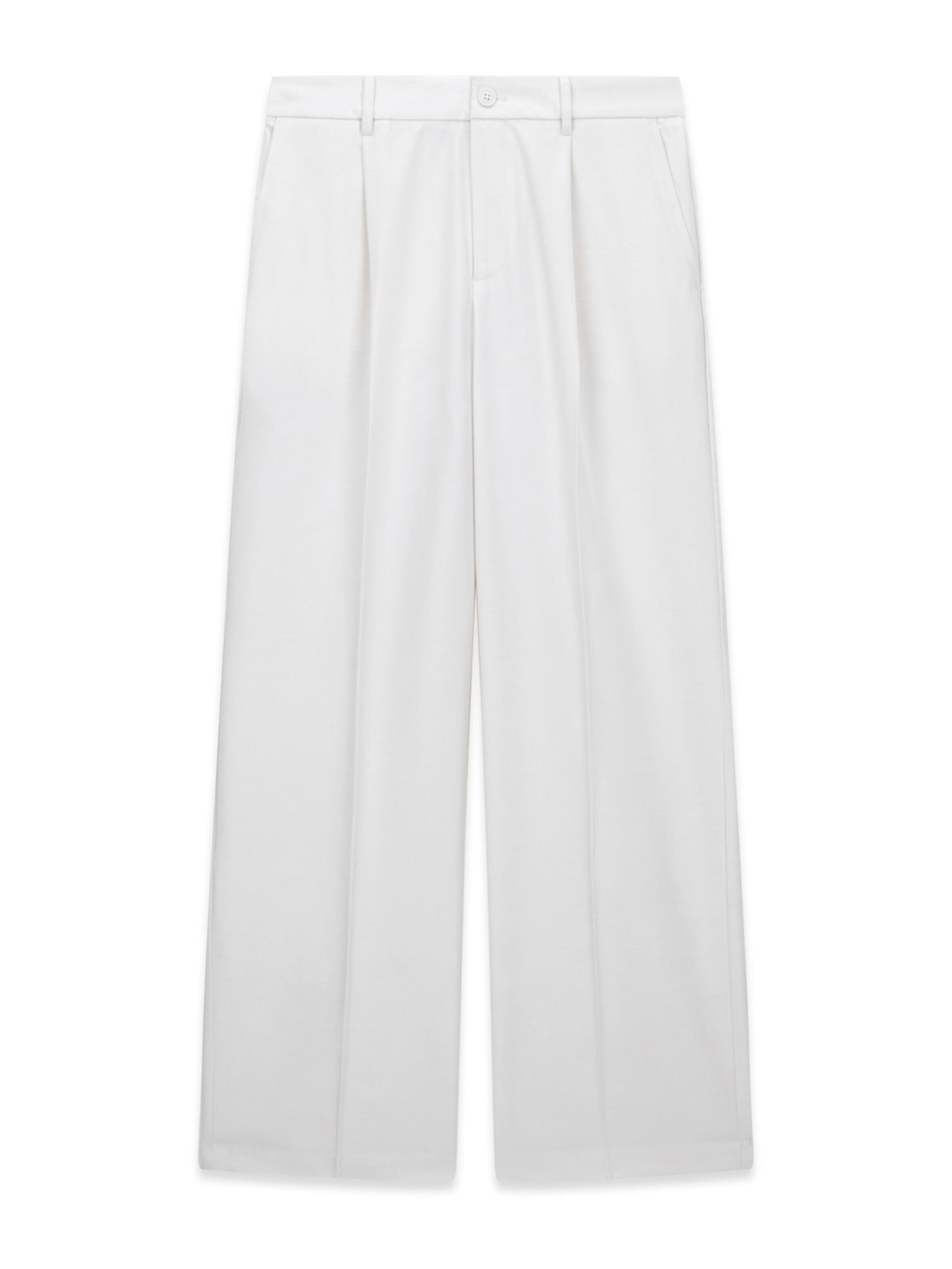 GUESS JEANS Широкий Плиссированные брюки в Белый: спереди