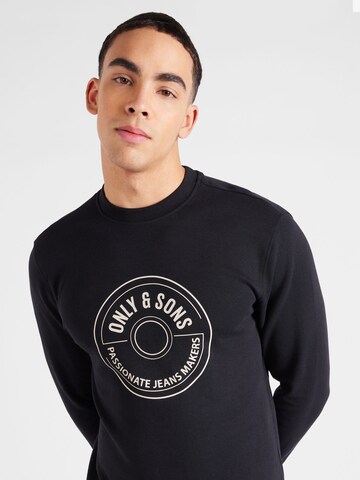 Only & Sons Sweatshirt 'Lamer' in Zwart