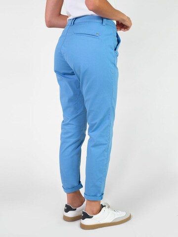 Coupe slim Pantalon chino Le Temps Des Cerises en bleu