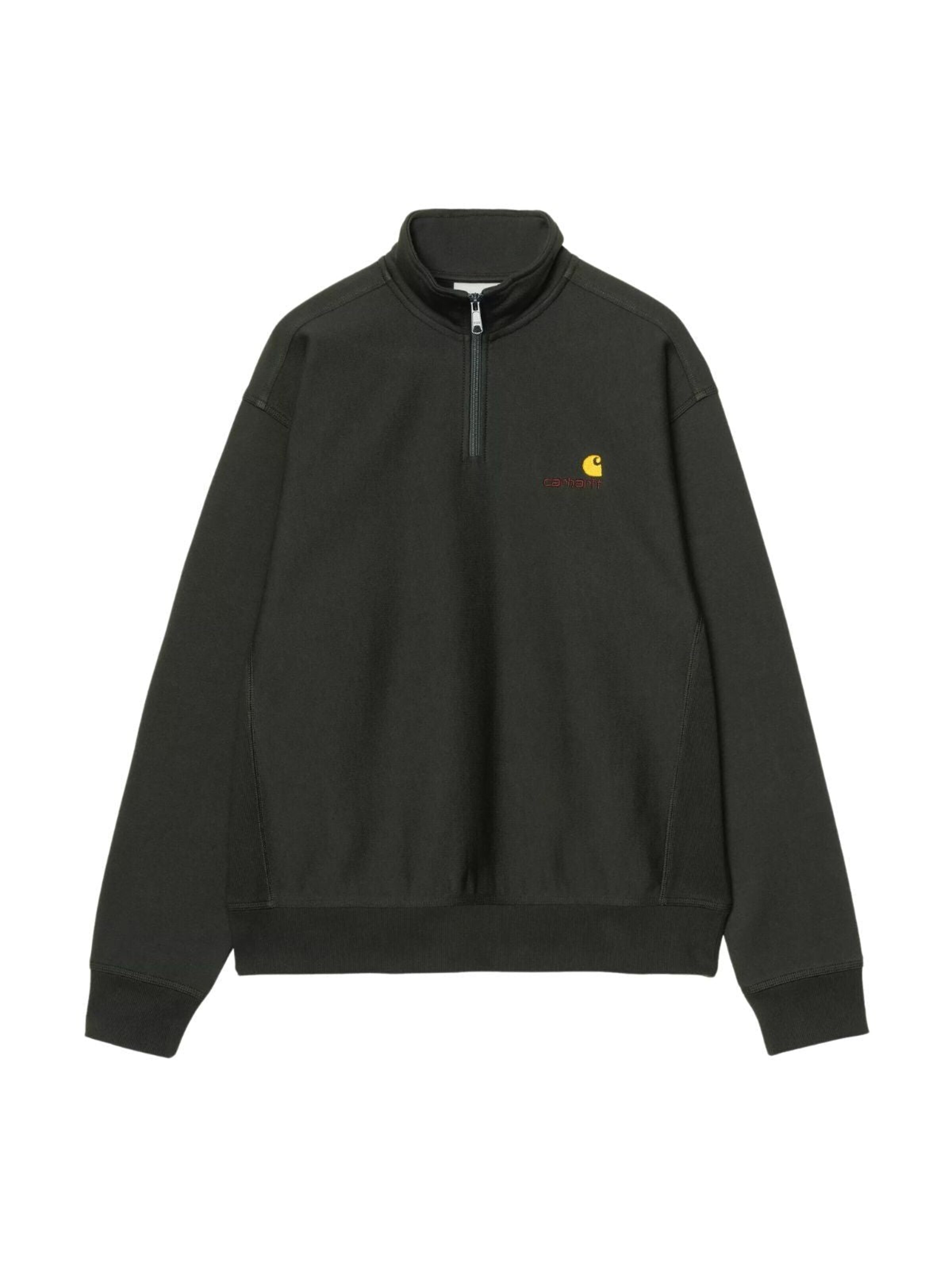 Carhartt WIP Pullover 'Half Zip American Script'‌ in Grün: Vorderseite