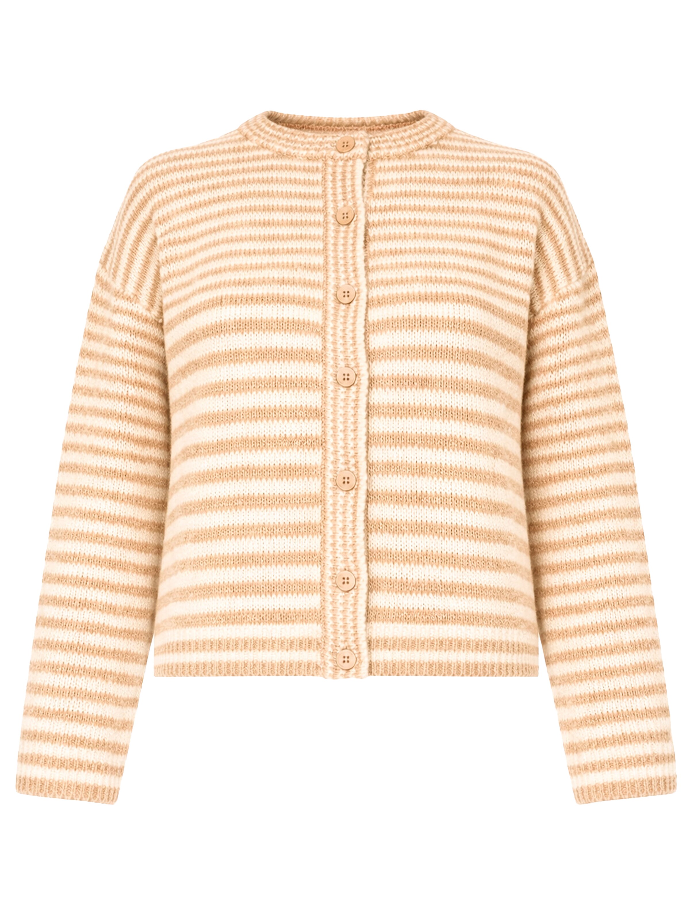 SASSYCLASSY Strickjacke in Beige: Vorderseite