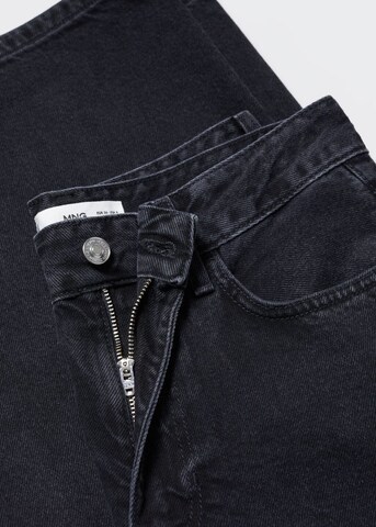 MANGO Široke hlačnice Kavbojke 'Trucker' | črna barva