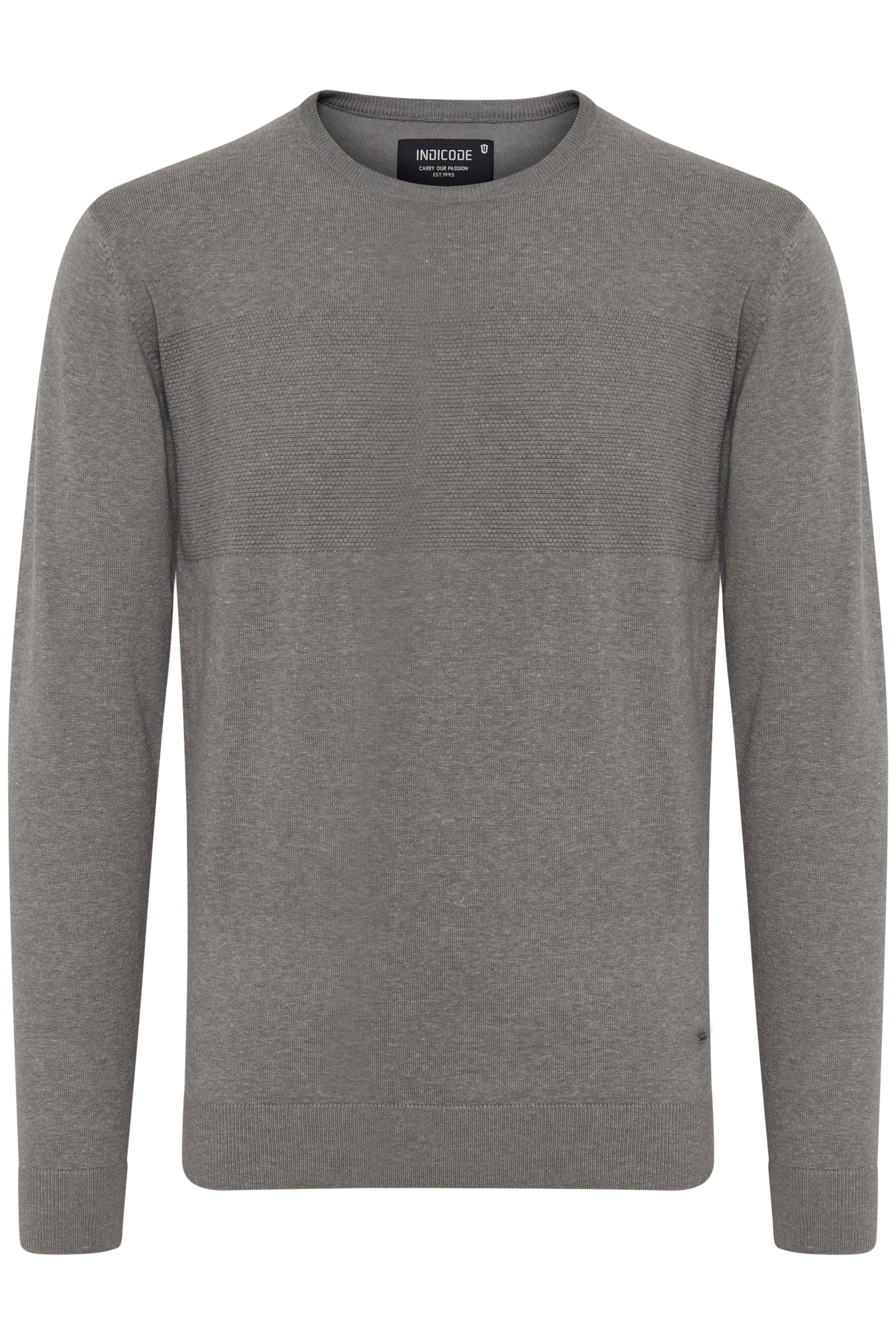INDICODE JEANS Pullover 'Ernesto' in Grau: Vorderseite