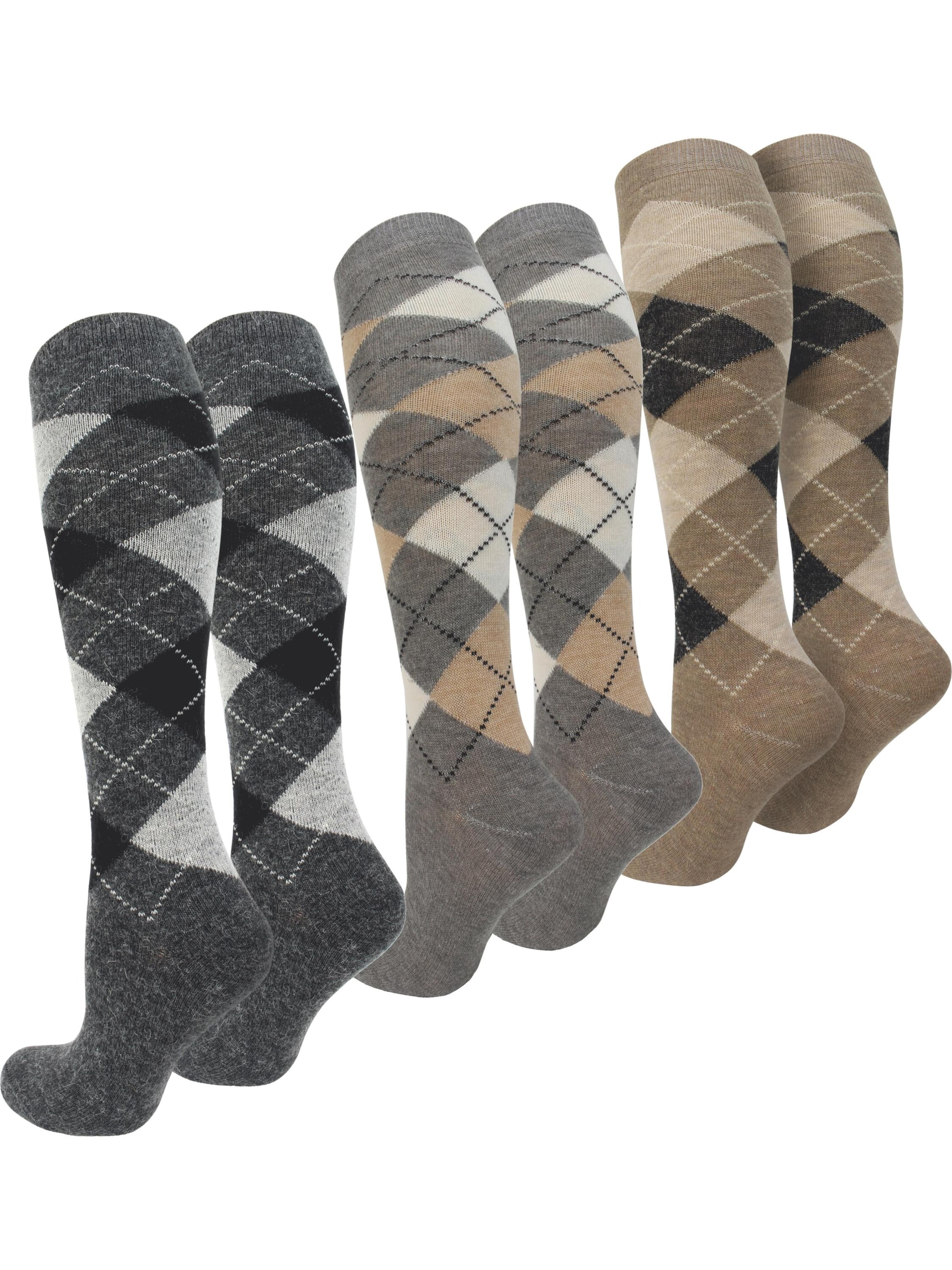 Chaussettes montantes normani en beige : devant