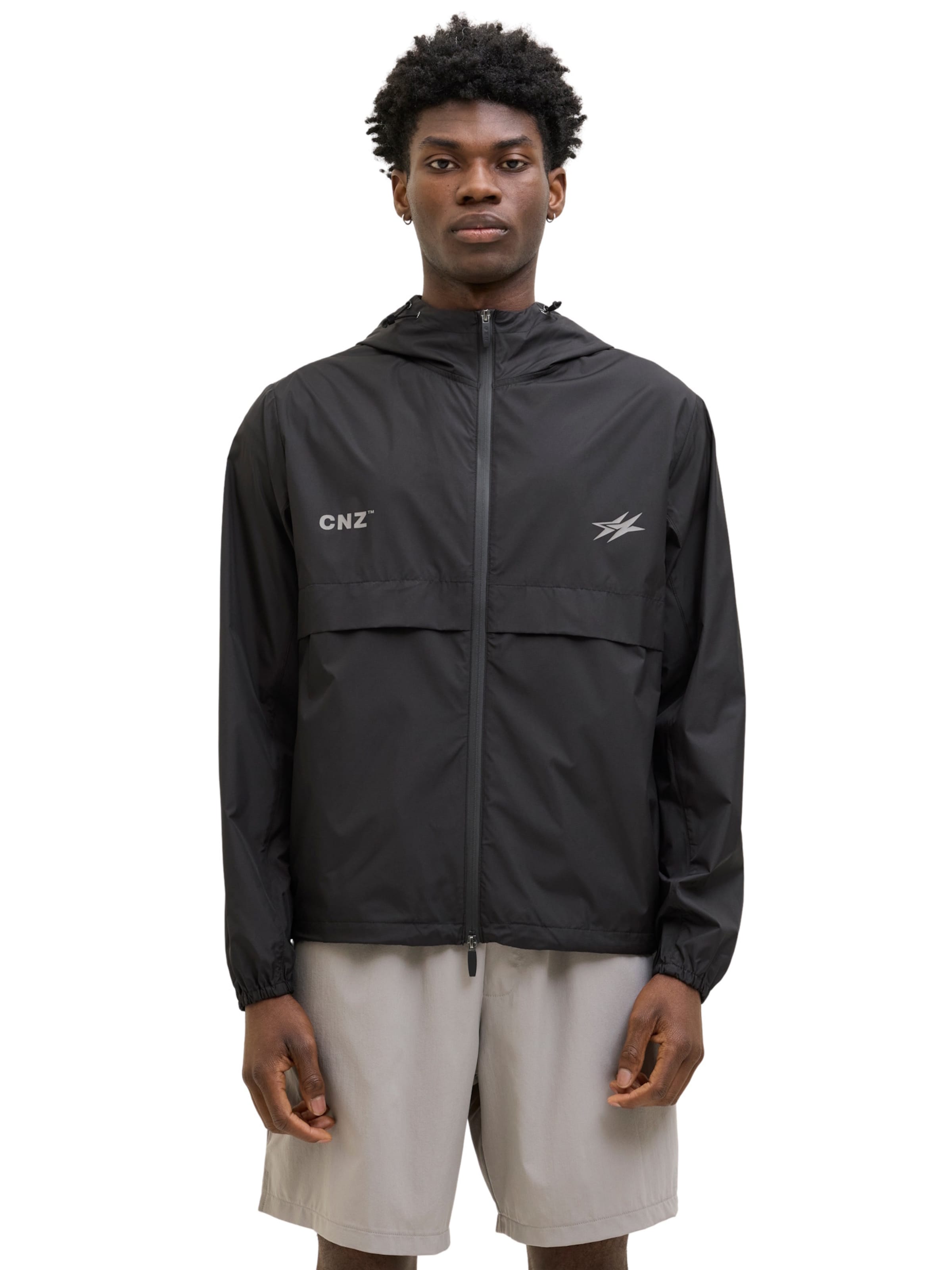 JACK & JONES Übergangsjacke 'COCNZ PARIS' in Schwarz: Vorderseite