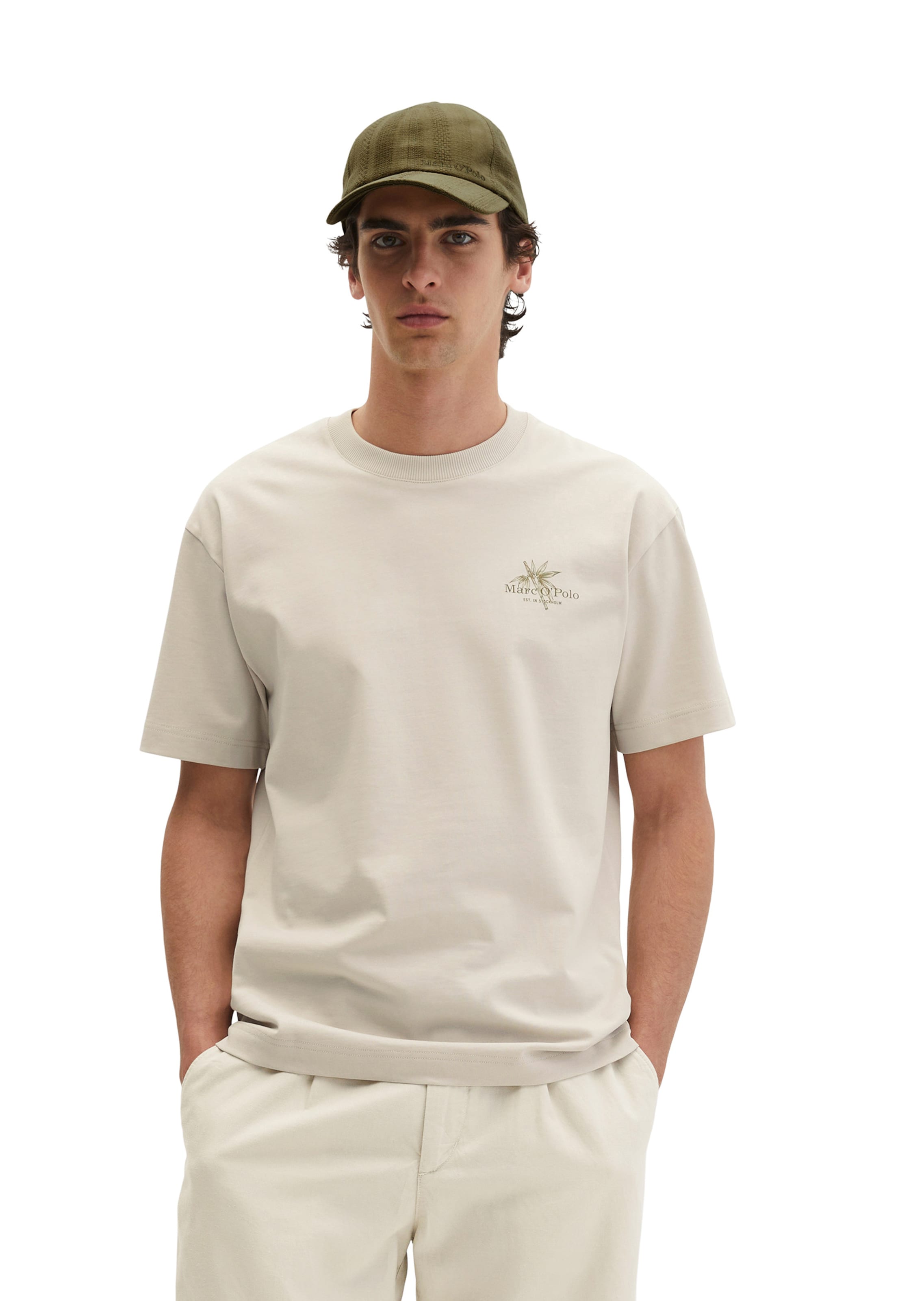 T-Shirt Marc O'Polo en beige : devant