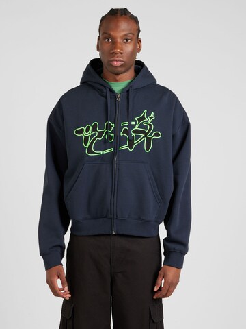WEEKDAY - Sudadera con cremallera en azul: frente