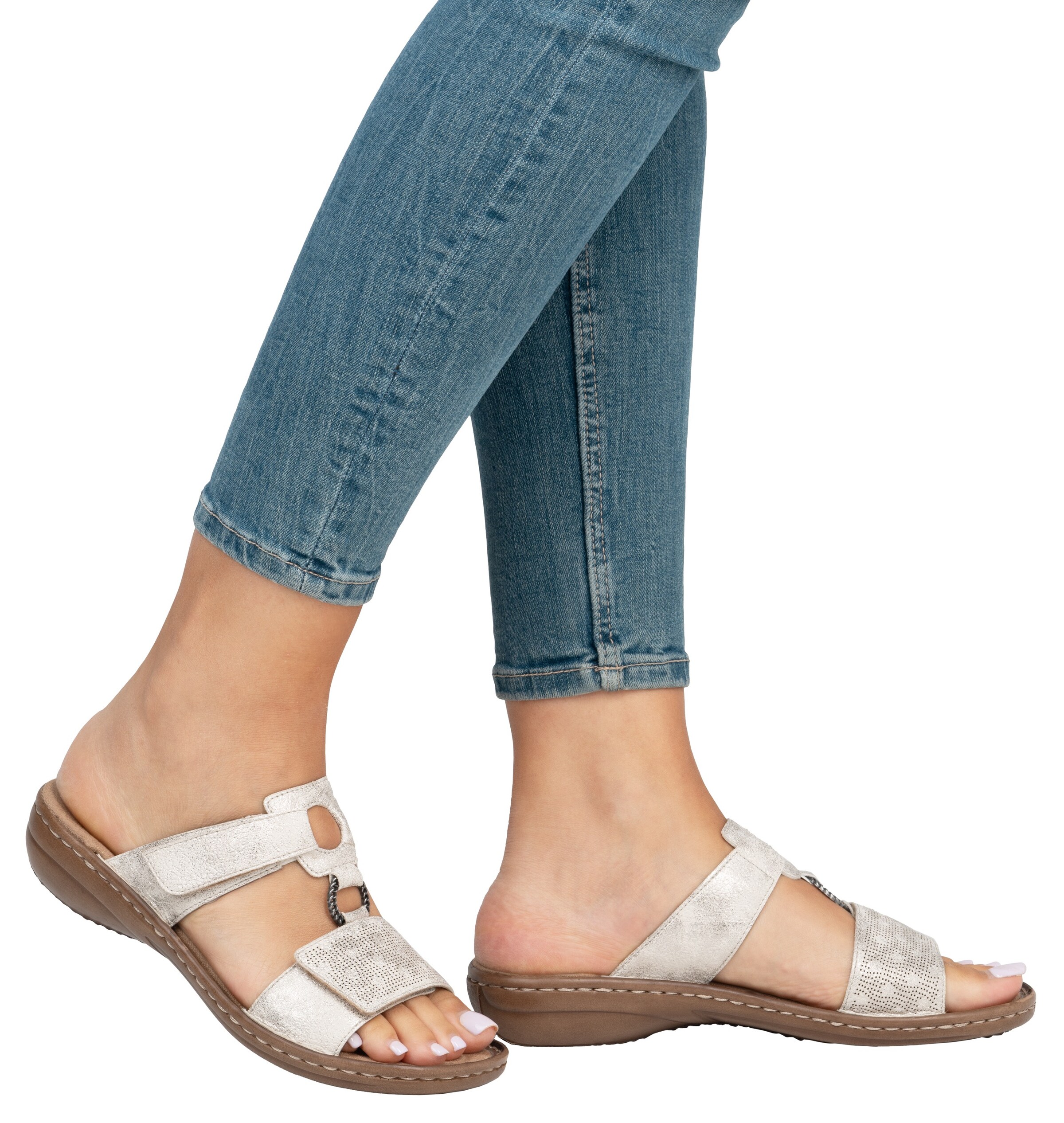 Rieker Mules in Beige: front
