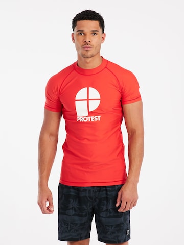 PROTEST Functioneel shirt 'PRTCATERS' in Rood: voorkant