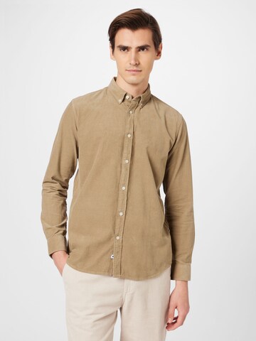 Coupe regular Chemise 'Walther' minimum en beige : devant