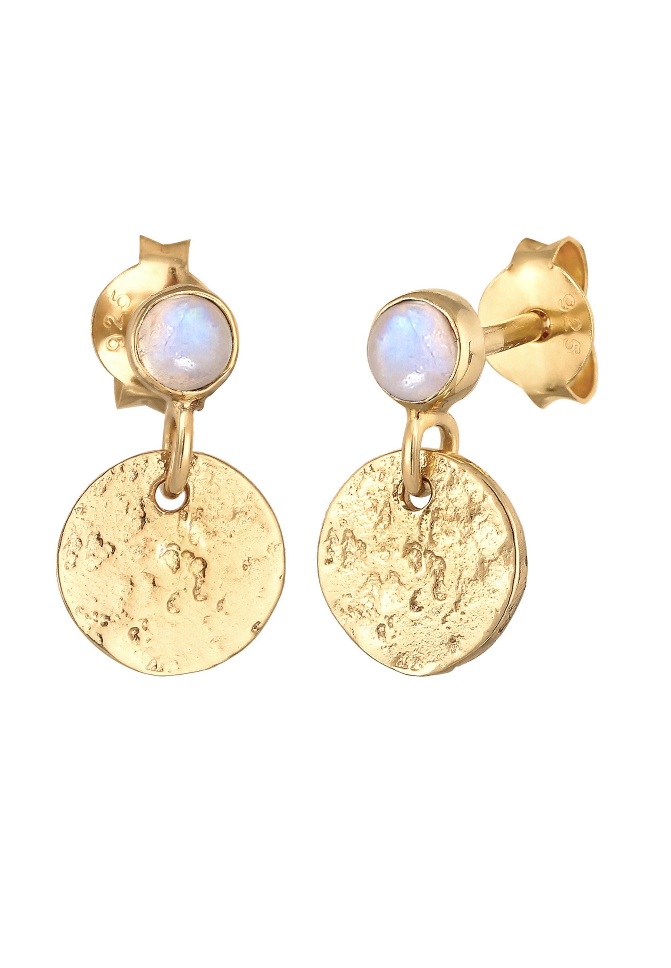 ELLI PREMIUM Oorbellen 'Organic Plättchen' in Goud