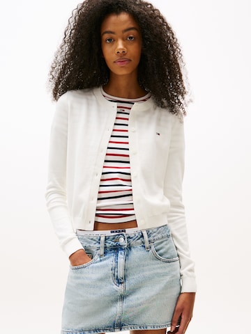 Geacă tricotată 'ESSENTIAL' de la Tommy Jeans pe alb: față