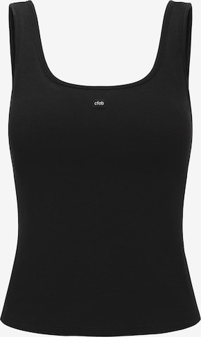 cfab (formerly creamy fabrics) Top 'Cotton Tank with Built-In Wireless Bra' in Schwarz: Vorderseite