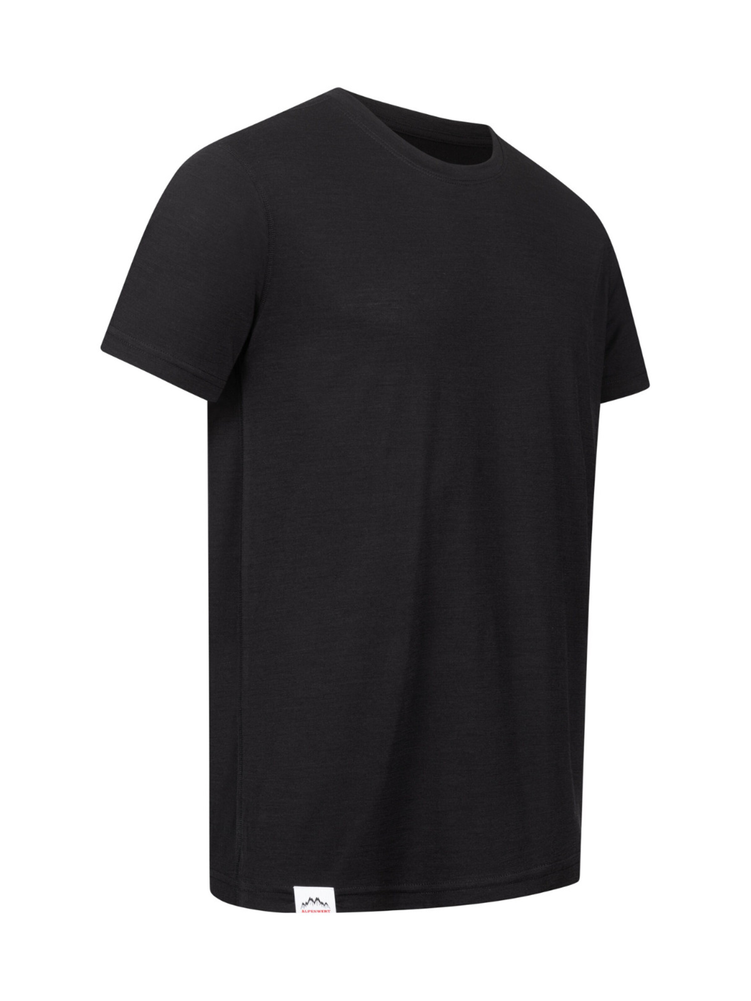 Alpenwert Shirt 'T-Shirt Herren Merino' in Black