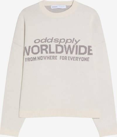 Bershka Neulepaita värissä tummabeige / valkoinen, Tuotenäkymä