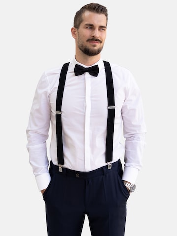 Massi Morino Hosenträger-Set in Schwarz: Vorderseite