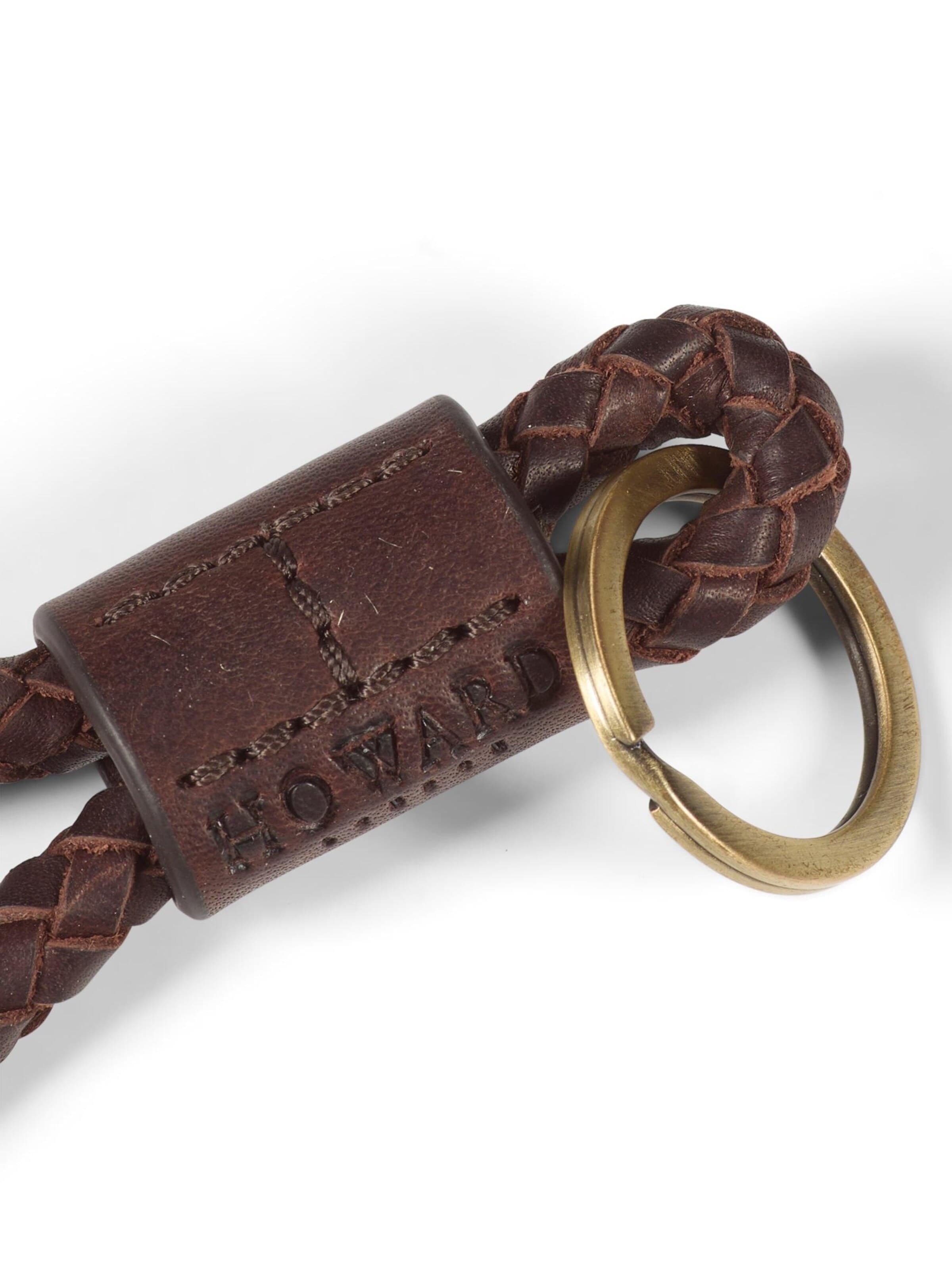 Porte-clés 'Braided Keyring Dark Brown' Howard London en marron