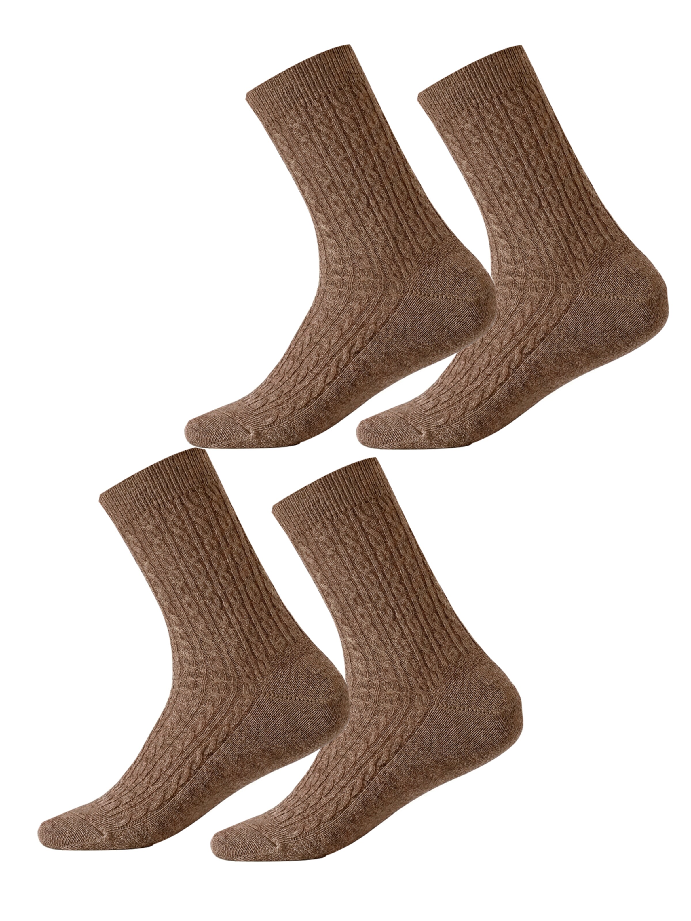 Millo Socken 'Cosy Twist'‌‌‌‌‌ in Braun: Vorderseite