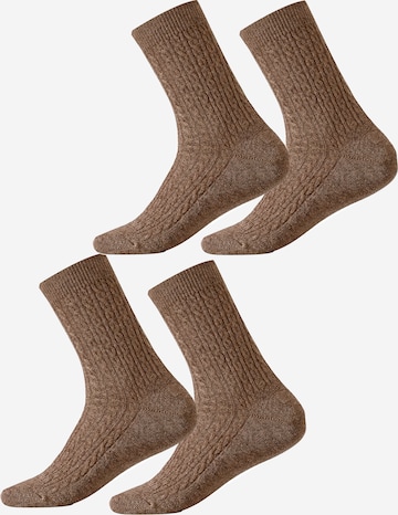 Millo Socken 'Cosy Twist' in Braun: Vorderseite