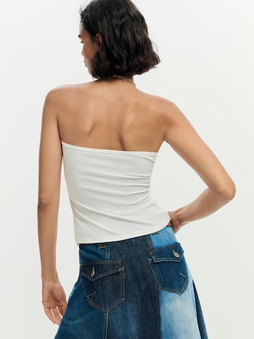 Desigual Top 'Strapless' in Wit