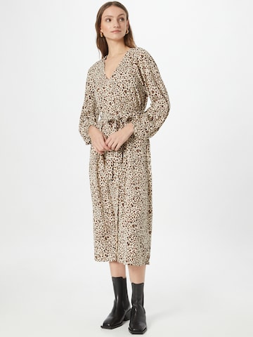 In The Style Shirt Dress in Beige: front