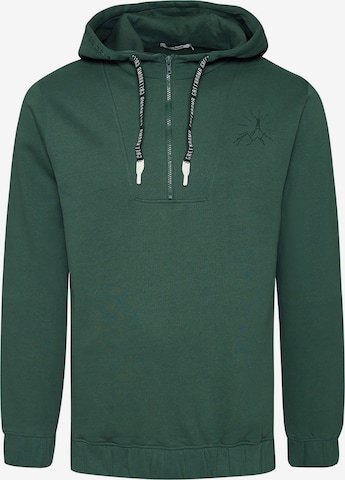Felpa 'Nature Mountain Sun' di GREENBOMB in verde: frontale