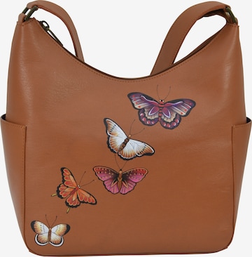 ANUSCHKA Shoulder Bag 'Honey' in Brown: front
