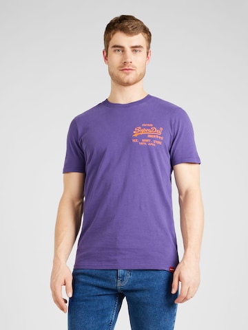 Superdry T-shirt i lila: framsida
