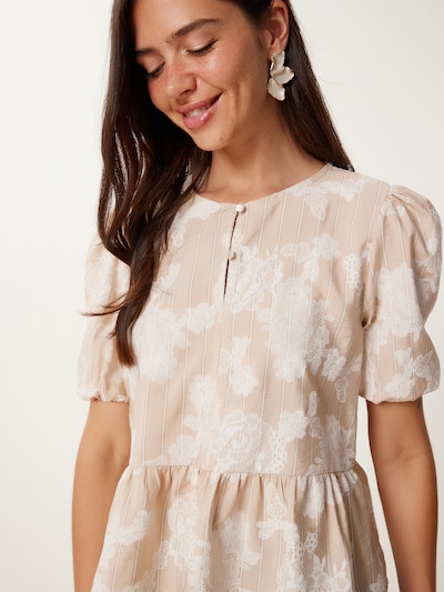 Camicia da donna Happiness İstanbul di colore beige / bianco, Visualizzazione prodotti