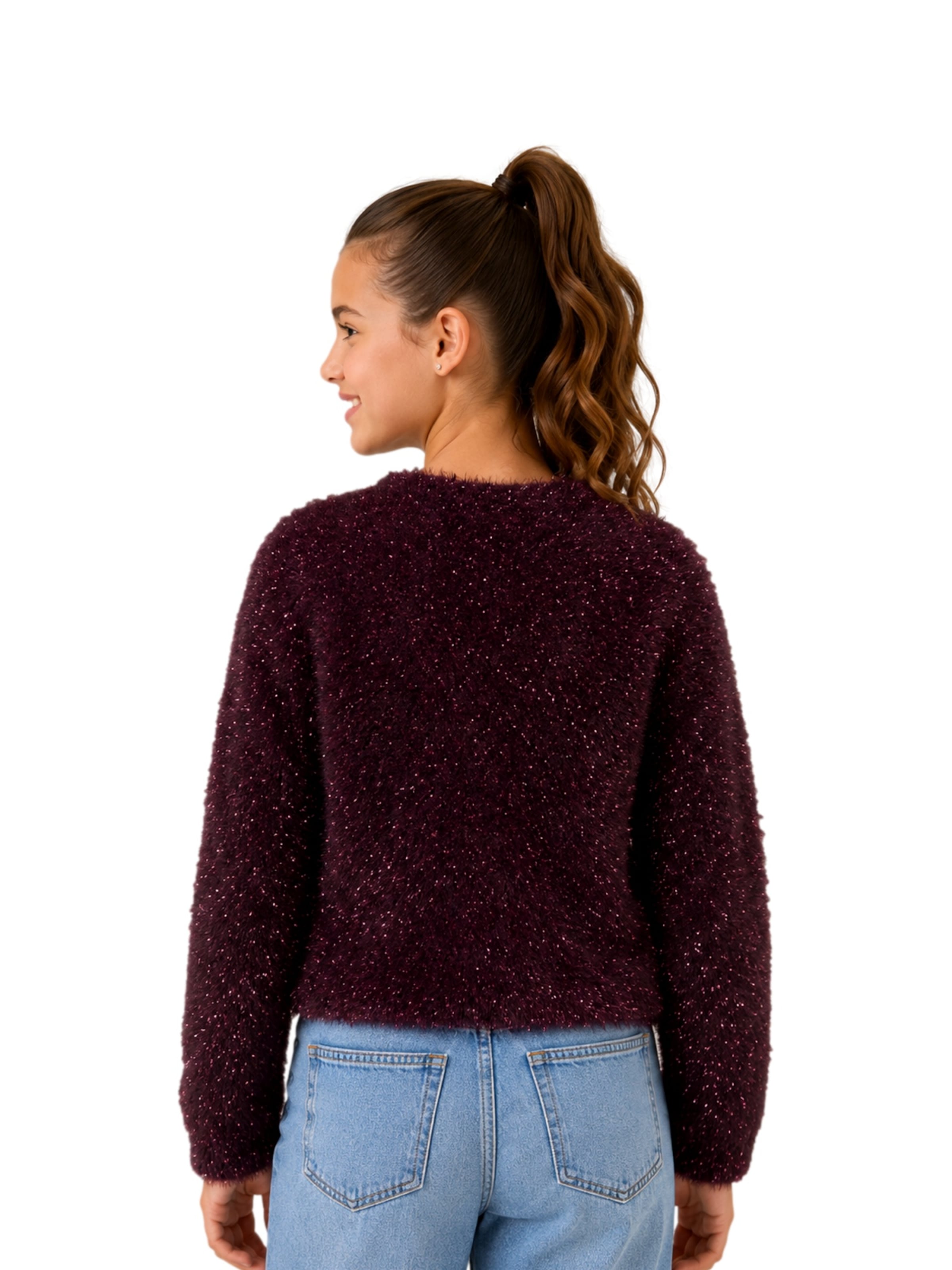 ONLY GIRLS Gebreid vest 'KMGPiumo' in Lila