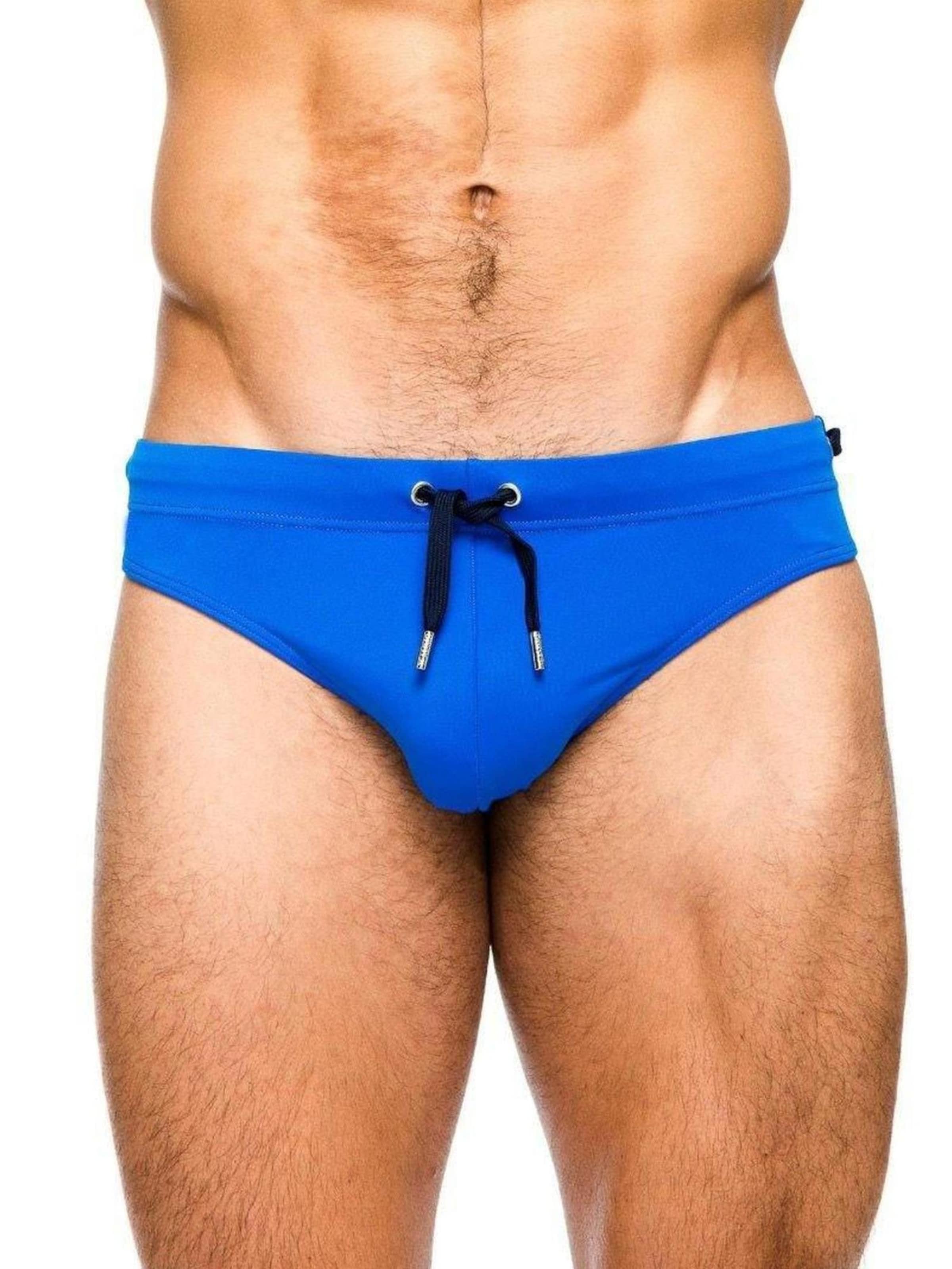 BIMONI Athletic Swim Trunks 'Badeslip' in Blue: front