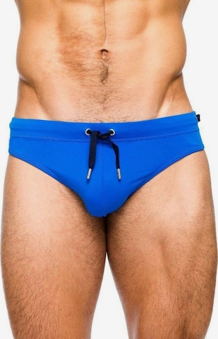 BIMONI Athletic Swim Trunks 'Badeslip' in Blue: front