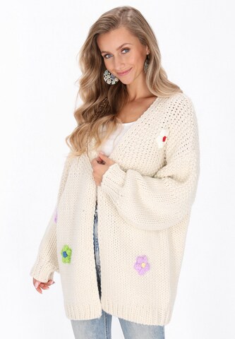 IZIA Oversized vest 'Fashion Look' in Wit: voorkant