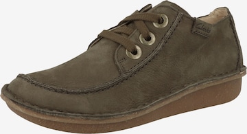 CLARKS Veterschoen 'Funny Dream' in Groen: voorkant