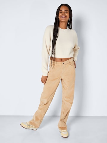 Wide Leg Pantalon 'Amanda' Noisy may en beige