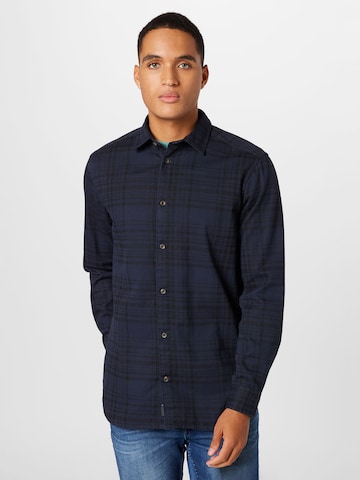 Only & Sons Regular fit Button Up Shirt in Blue: front