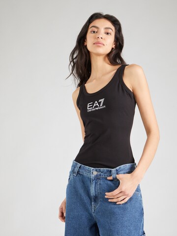 Top de la EA7 Emporio Armani pe negru: față