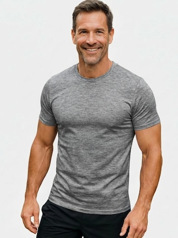 Maglia funzionale 'Herren T-Shirt – T-Shape, Rundhals, Baumwolle' di Line One in grigio: frontale