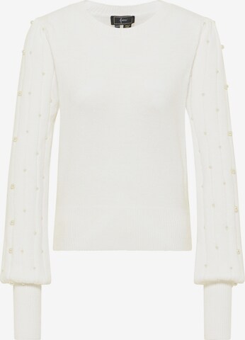 Pullover 'Tylin' di faina in bianco: frontale