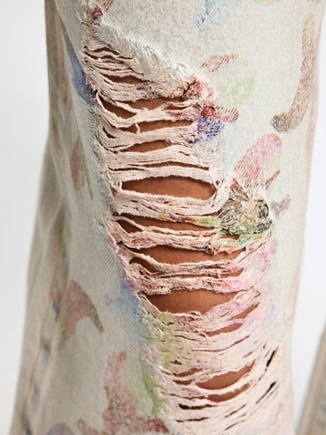 IT'S BASIC Loosefit Jeans 'PRINTED LOOSE MID RISE JEANS' in Blauw