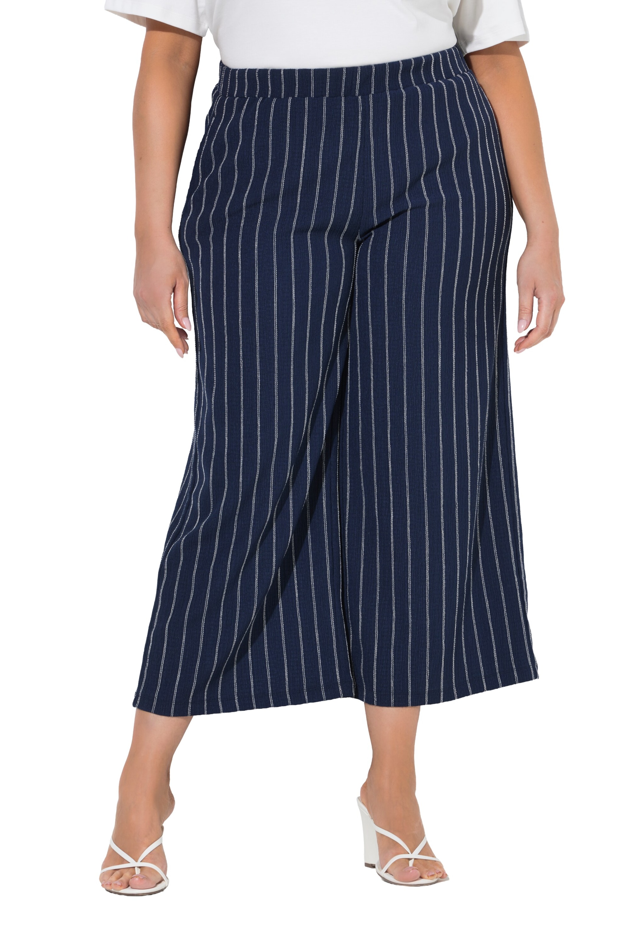 Ulla Popken Wide leg Trousers in Blue: front